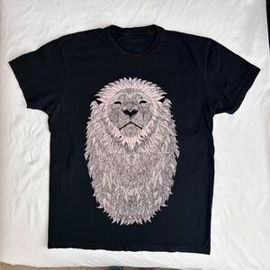 Supremebeing Respect the Beard Lion men's tshirt in black sz M